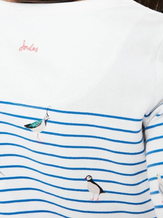 Joules Harbour Print Bird Stripe Long Sleeve Jersey Top - EUC - Picture 2 of 7